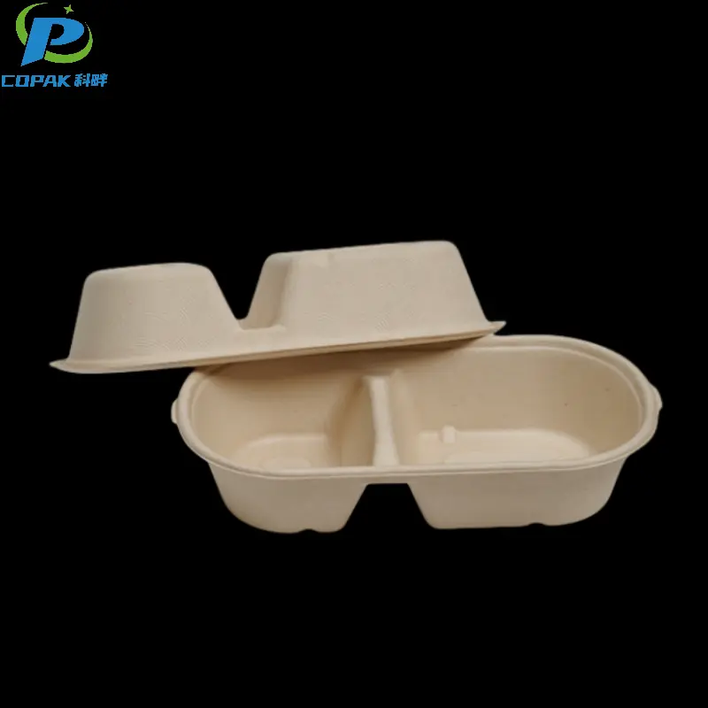 2 Compartment Eco Friendly Food Containers
