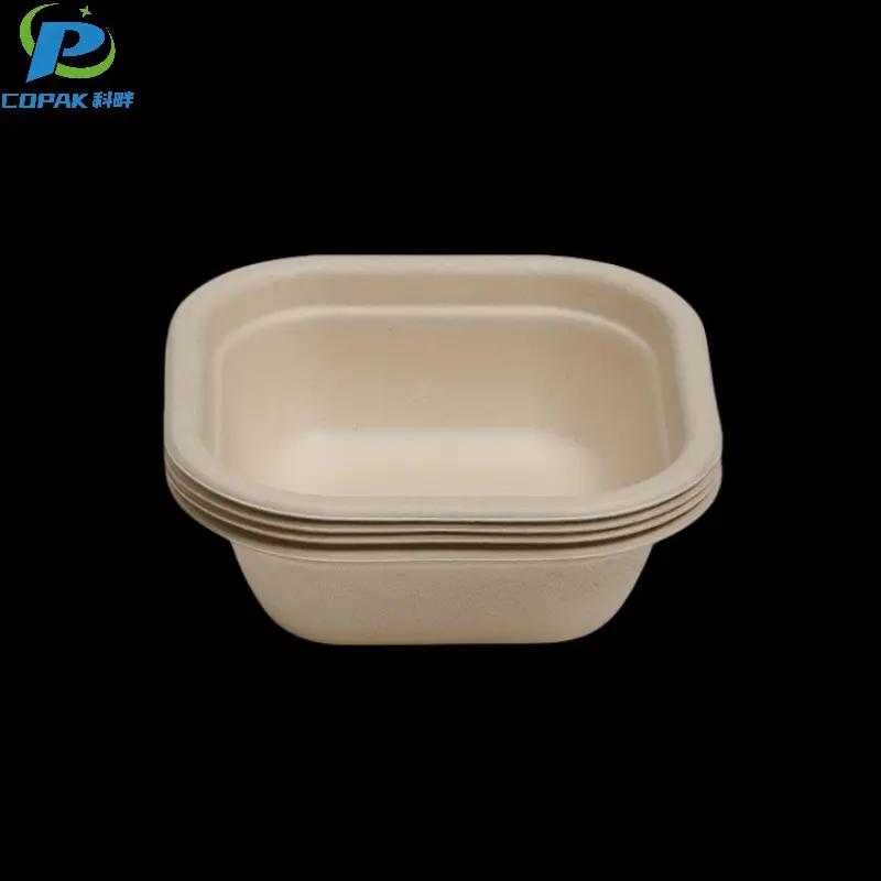 10OZ Bamboo Fiber Disposable Square Bowl