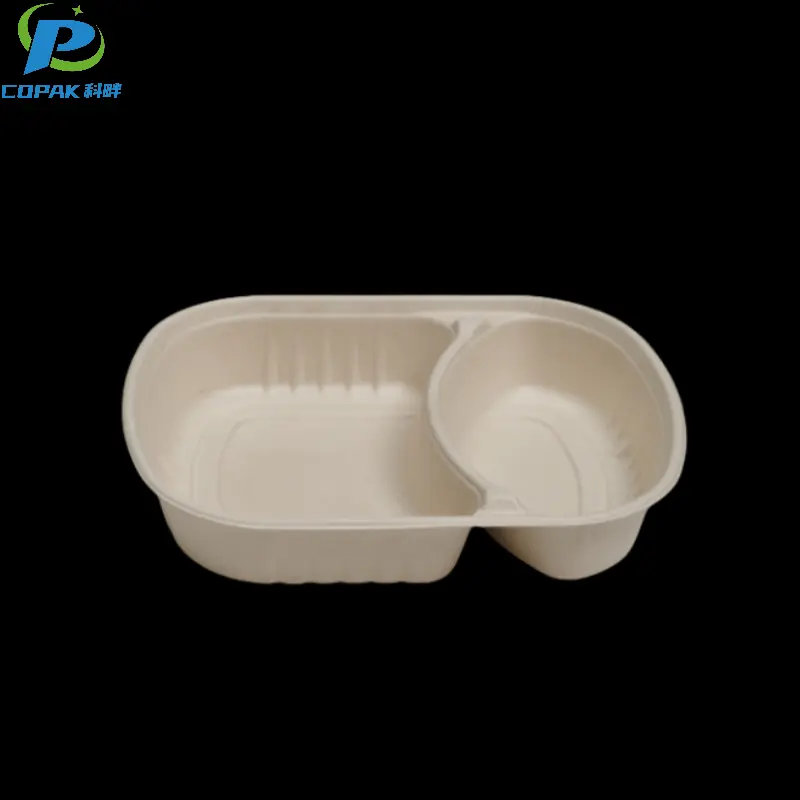 1150ml 2-Com Bagasse Food Container